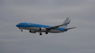 (4K) Klm 737 landing at Zurich airport