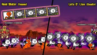 Battle cats - Head Shaker (Insane) VS Lots O' Lion (Deadly)