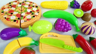 Satisfying with Unboxing & Review Cute Plastic Fruits and Vegetables Cutting set, Food Sound ASMR~59