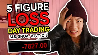 5 Figure Loss Day Trading SLS, SNOA, VTVT, DIS stock trading recap