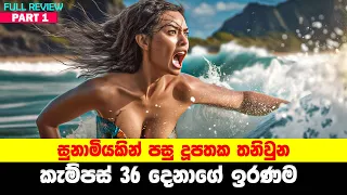 P1: සුනාමියකින් පසු දූපතක තනිවුන කැම්පස් 36 දෙනාගේ ඉරණම 🌊 | Sinhala Moviecaps | Sinhala Movie Review