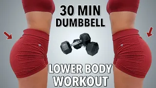 30 MIN DUMBBELL GLUTE FOCUSED WORKOUT -  Do this to GROW your BOOTY | 30x30 Day - 26