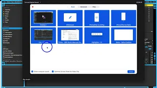 Selecting and sharing multiple windows and applications on zoom