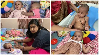 3 month old twin babies daily routine..Nitu Rajawat #Vlog 225