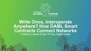 Write Once, Interoperate Anywhere? How DAML Smart Contracts Connect... Anthony Lusardi & Dan O’Prey