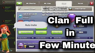 Auto Invite Members in Clan || Clash Of Clans || Build traffic In your Req  N Leave