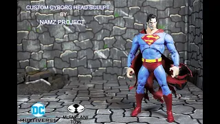 CUSTOM CYBORG HEAD SCULPT FOR MCFARLANE INFECTED SUPERMAN FIGURE BY NAMZ PROJECT