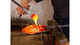 Murano glass blowing factory Venice, Italy (HD)
