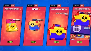 UNLOCKING ALL FREE GIFTS + MEGA BOX DARRYL! Brawl Stars