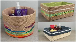 Incredibly beautiful organizers made of colored yarn.