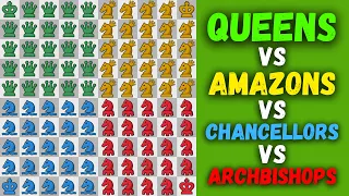 Queens VS Amazons VS Chancellors VS Archbishops | Fairy Chess