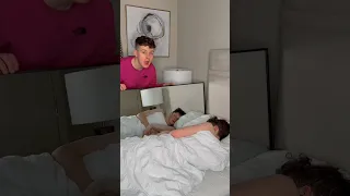 BED MIRROR PRANK on LITTLE BROTHER! 😂 #shorts