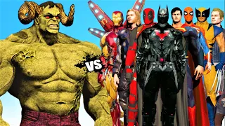 TEAM Avengers & Spiderhulk & Superman vs HULK REVENGER - Epic Battle