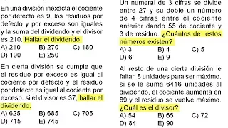 División Aritmética y sus Propiedades Ejercicios resueltos de Matemáticas