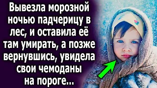 Вывезла морозной ночью ее в лес, и оставила там, а вернувшись, увидела свои чемоданы на пороге…