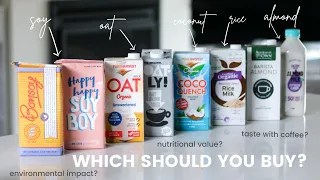 the ULTIMATE plant based milk comparison video // taste, nutrition, environmental impact + more!