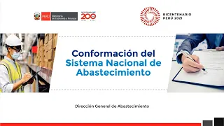 Conformación del Sistema Nacional de Abastecimiento