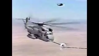 Sea Stallion CH 53E Helicopter Mid Air Refueling Accident cuts Fuel Probe with KC 135 Stratotanker (