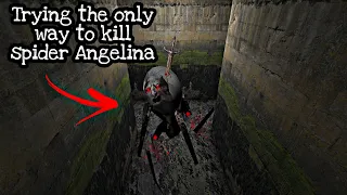 Trying the only way to kill spider Angelina (Granny Update 1.8)