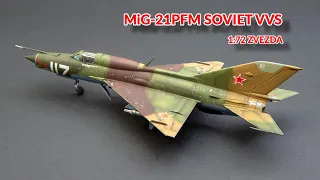 MiG-21 PFM SOVIET VVS 1:72 ZVEZDA Full Video Build