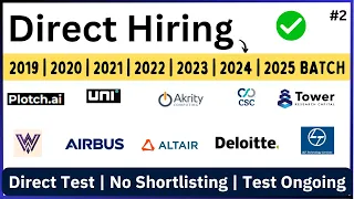 Biggest Direct Test Hiring | 2019, 2020, 2021, 2022, 2023, 2024, 2025 BATCH | Software Engineer Jobs