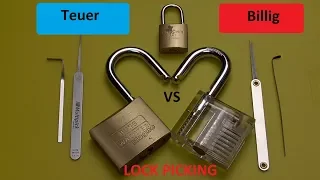 Schloss öffnen LOCK PICKING Dietrich Teuer vs Billig was ist besser??? Padlock open/Schloss knacken