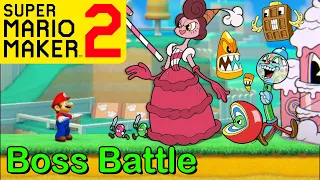 Mario Maker 2 - How to make BARONESS VON BON BON boss battle(Mario Maker Boss ideas)(CUPHEAD bosses)