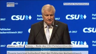 Politischer Aschermittwoch: Rede von Horst Seehofer am 01.03.2017