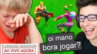 INVADI A LIVE DE UMA CRIANÇA HUMILDE NO FORTNITE!!