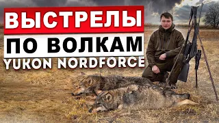 Охота на волка. Выстрелы по двум волкам с Yukon Nordforce