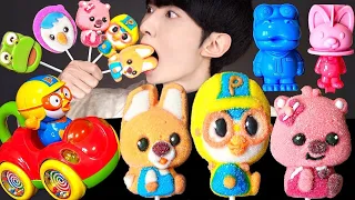 ASMR ICE CREAM PORORO JELLY RECIPE PARTY 직접 만든 뽀로로 젤리 아이스크림 먹방 DESSERTS MUKBANG EATING SOUNDS