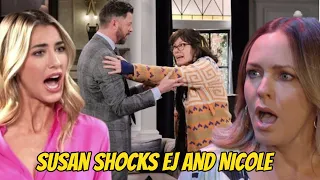 SHOCKER,Susan discovers Nicole is not pregnant with EJ's child Days of our lives spoilers on Peacock