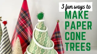 3 Easy Ways to Make Paper Cone Trees for Christmas Decor - DIY Table Top Trees