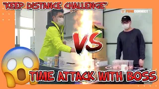 "Keep Distance Challenge" - Time Attack With BOSS!!! | #PONGConnect #BeerPong