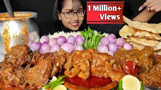 Eating Chicken Liver Curry, Spicy Bihari Chicken Skin Curry | Big Bites | Asmr Eating | Mukbang