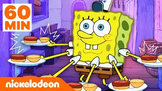 SpongeBob | SpongeBob bakt 1 UUR LANG Krabburgers! | Nickelodeon Nederlands
