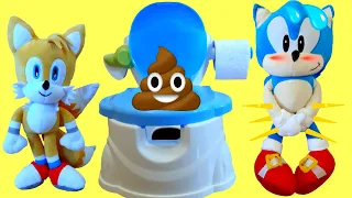 Sonic Goes Potty! Tails teaches Sonic How to Go Potty by himself! Learning stories for kids.