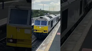 Barnetby railway station.Class 60 on oil tanks