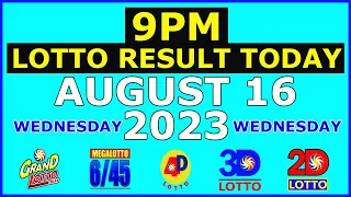 9pm Lotto Result Today August 16 2023 (Wednesday)
