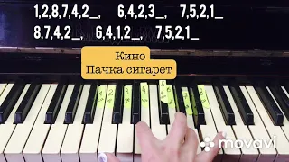 Кино Пачка Сигарет на пианино сыграть ЛЕГКО !!!