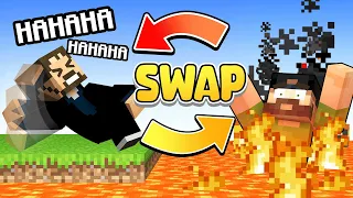 Minecraft BUT we SWAP SPOTS!