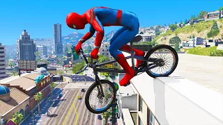 GTA 5 Spiderman Epic Jumps #49 - Spider-Man Stunt & Fails Ragdolls Gameplay