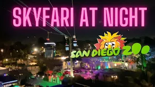 San Diego Zoo Skyfari FULL RIDE after dark during Jungle Bells