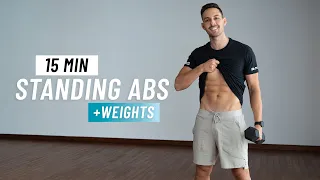 15 MIN STANDING ABS WORKOUT with Weights for a Strong Core