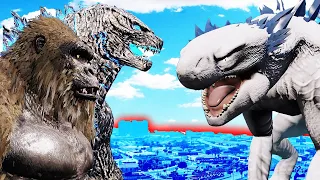 NEW EMPIRE GODZILLA vs 2021 GODZILLA (GTA 5 Mods) 最新哥斯拉大金剛對打Titanus Shimo！