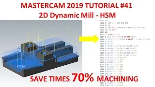 MasterCAM 2019 Tutorial #41 | 2D Dynamic Mill  - HSM