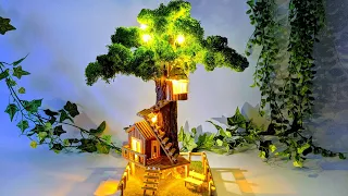 DIY / How to Make Diorama Tree House  /Clay/Diorama model/Craft/Miniature/Modeling/ツリーハウス