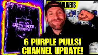 6 PURPLE PULLS FROM THESE PACKS, WOW! *CHANNEL UPDATE* | NHL 24 HUT