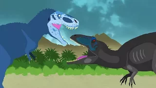 Dinosaurs Cartoons Battles: Tyrannosaurus vs Giganotosaurus | DinoMania