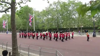 Band of the Irish Guards start for Trooping the Colour Major General's  Review 2023